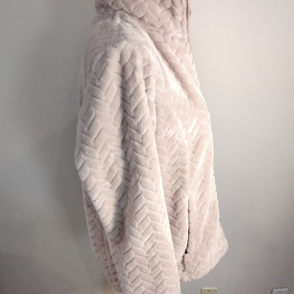 Free Country Women's Pink Chevron Butter Pile Zipper Jacket M - Picture 4 of 7